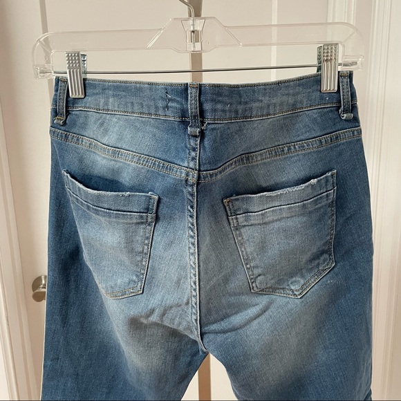 Dex Jeans with green/white stripe and frayed/distressed ankles - Picture 4 of 7